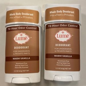 Lume deodorant for whole body new never used warm vainilla stick 2